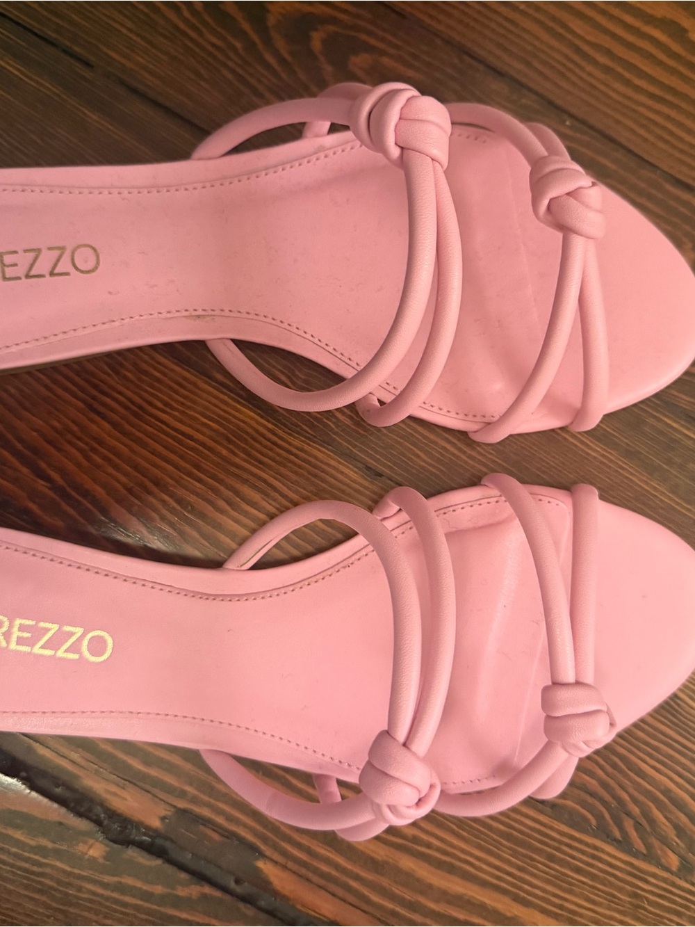 AREZZOPink Strappy Knot Slide Sandals for Women